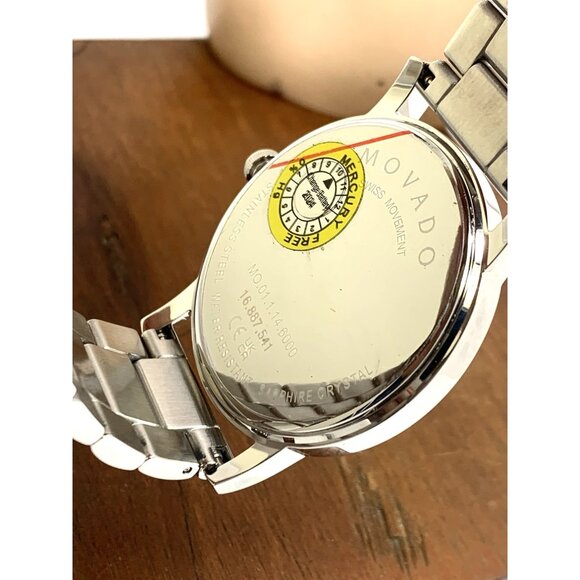 Movado Men's Watch 2100015 Museum Blue Dial Swiss Quartz Stainless Steel 39mm - Picture 7 of 14